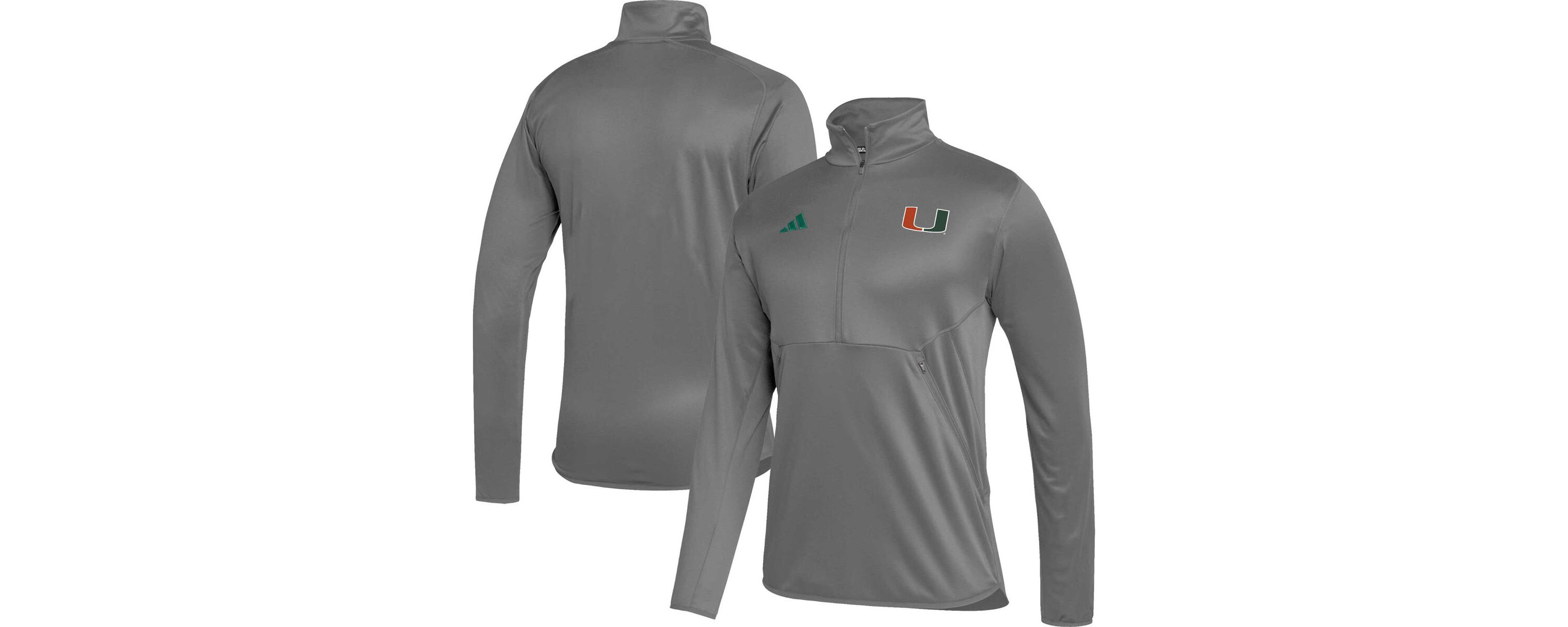 Miami (FL) Hurricanes NCAA Miami Hurricanes 2023 Sideline AEROREADY Half-Zip Top