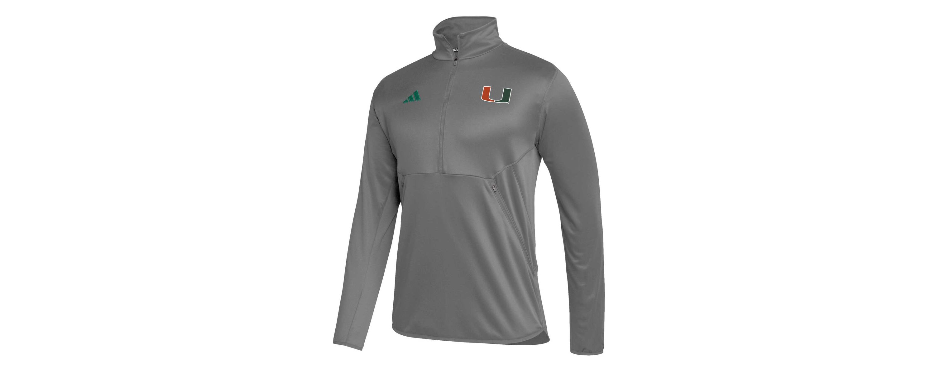 Miami (FL) Hurricanes NCAA Miami Hurricanes 2023 Sideline AEROREADY Half-Zip Top
