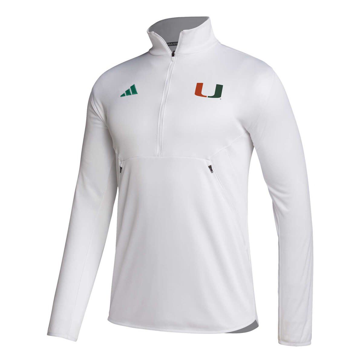 Miami (FL) Hurricanes NCAA Miami Hurricanes 2023 Sideline AEROREADY Half-Zip Top