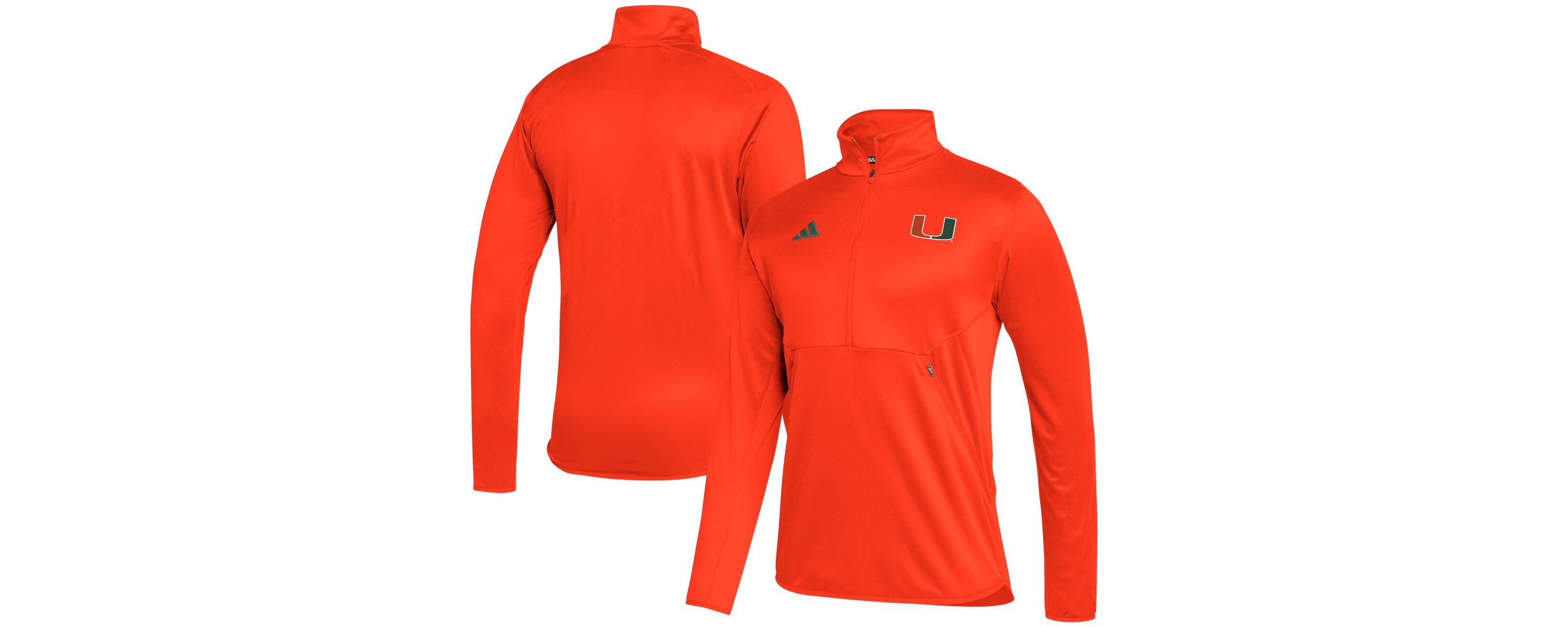 Miami (FL) Hurricanes NCAA Miami Hurricanes 2023 Sideline AEROREADY Half-Zip Top