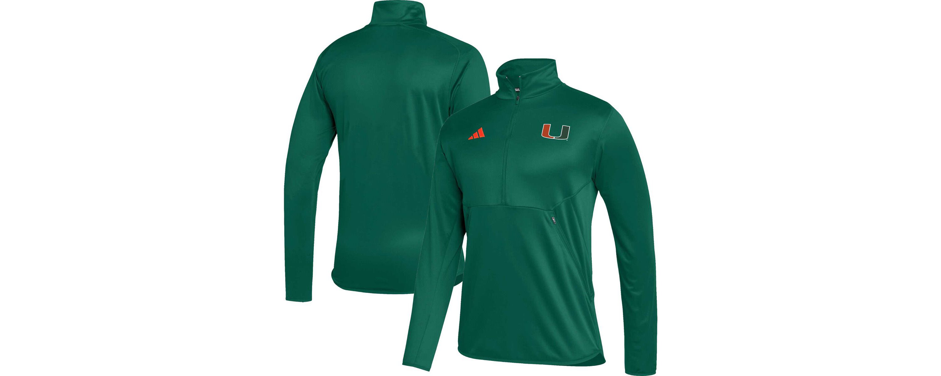 Miami (FL) Hurricanes NCAA Miami Hurricanes 2023 Sideline AEROREADY Half-Zip Top