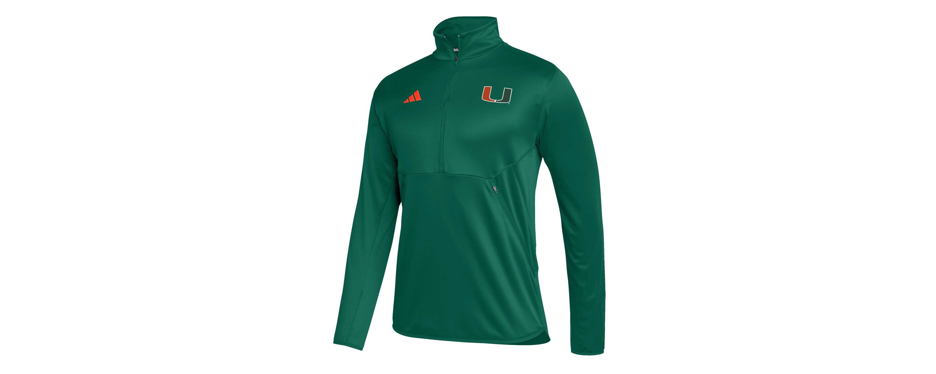 Miami (FL) Hurricanes NCAA Miami Hurricanes 2023 Sideline AEROREADY Half-Zip Top