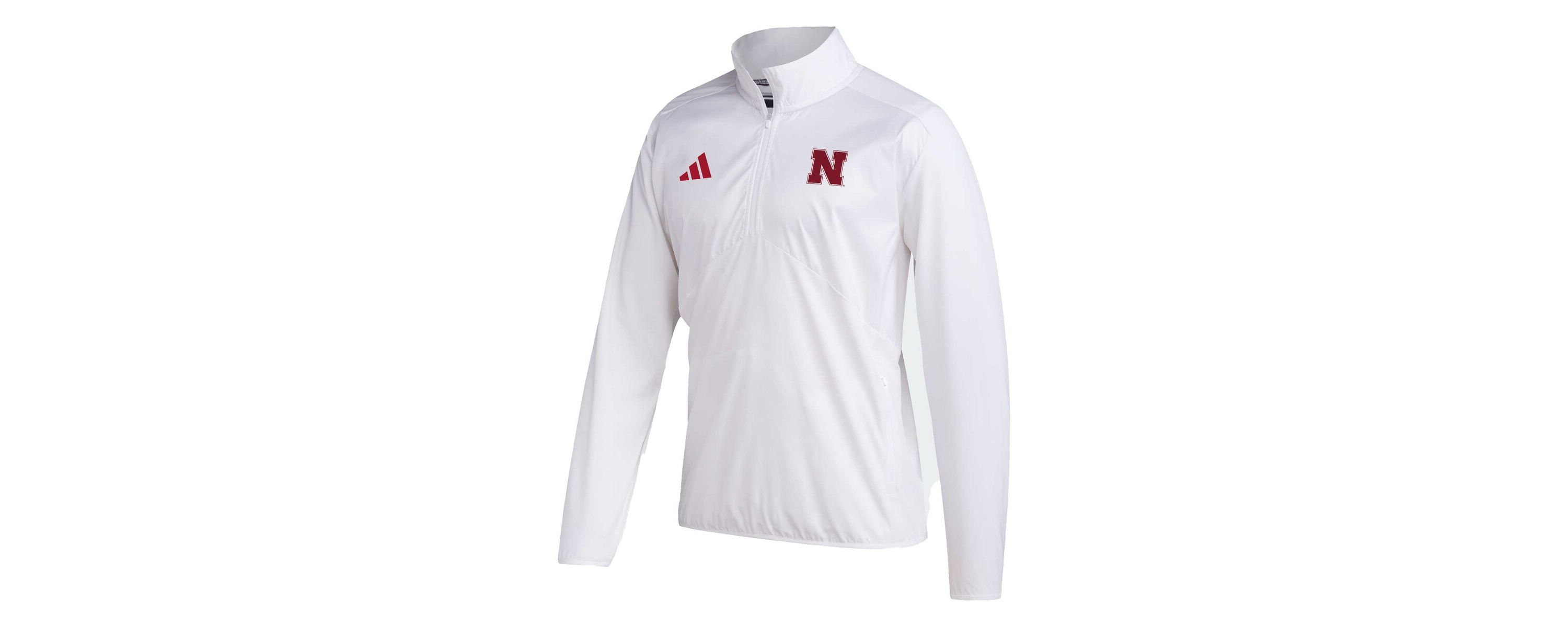 NCAA Nebraska Huskers Sideline AEROREADY Raglan Sleeve Quarter-Zip Jacket