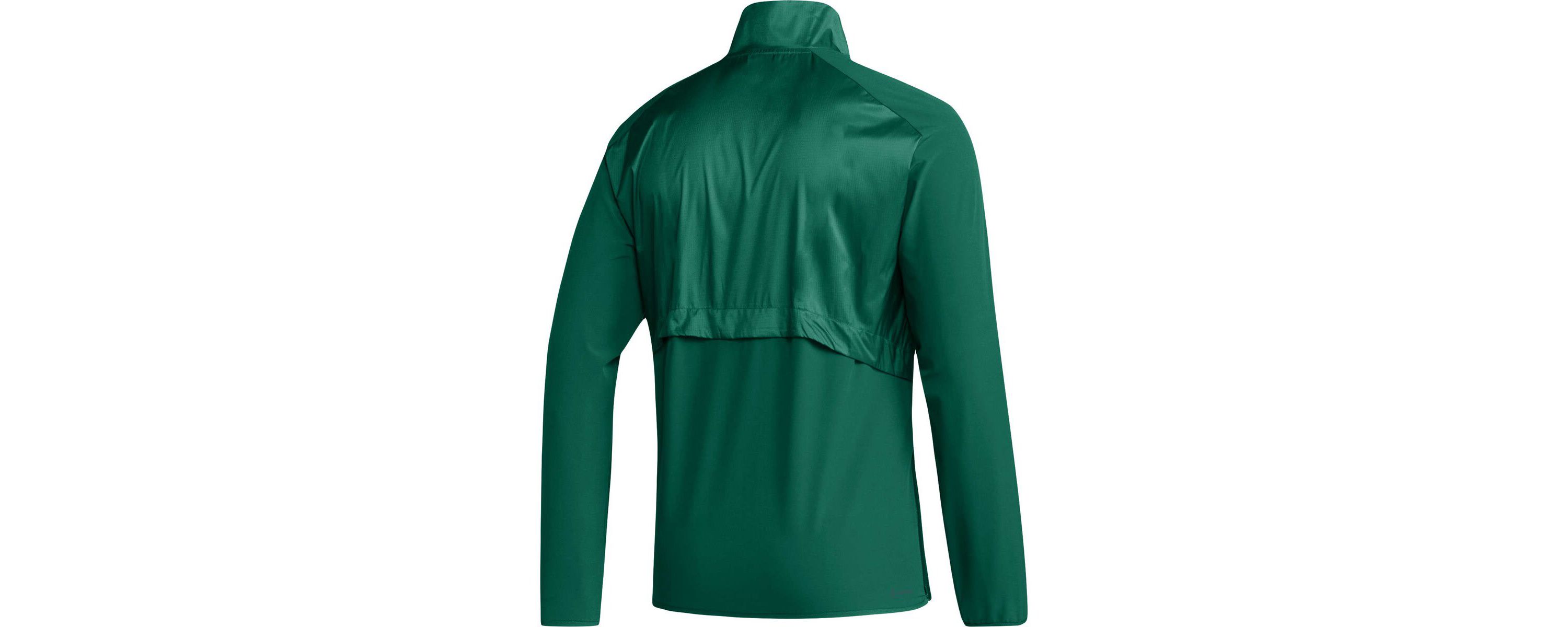 Miami (FL) Hurricanes NCAA Miami Hurricanes Sideline AEROREADY Raglan Sleeve Quarter-Zip Jacket