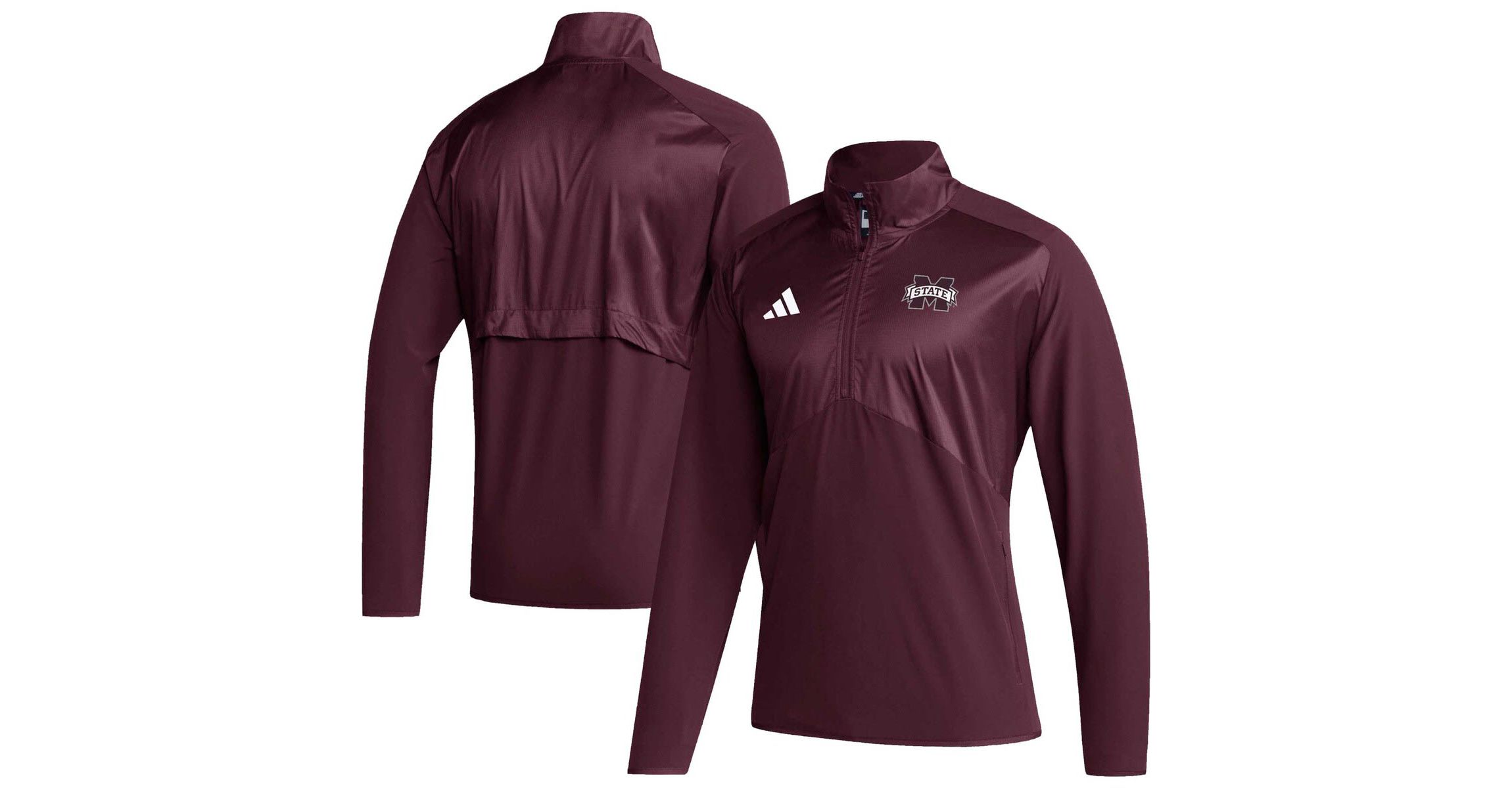 NCAA Mississippi State Bulldogs Sideline AEROREADY Raglan Sleeve Quarter-Zip Jacket
