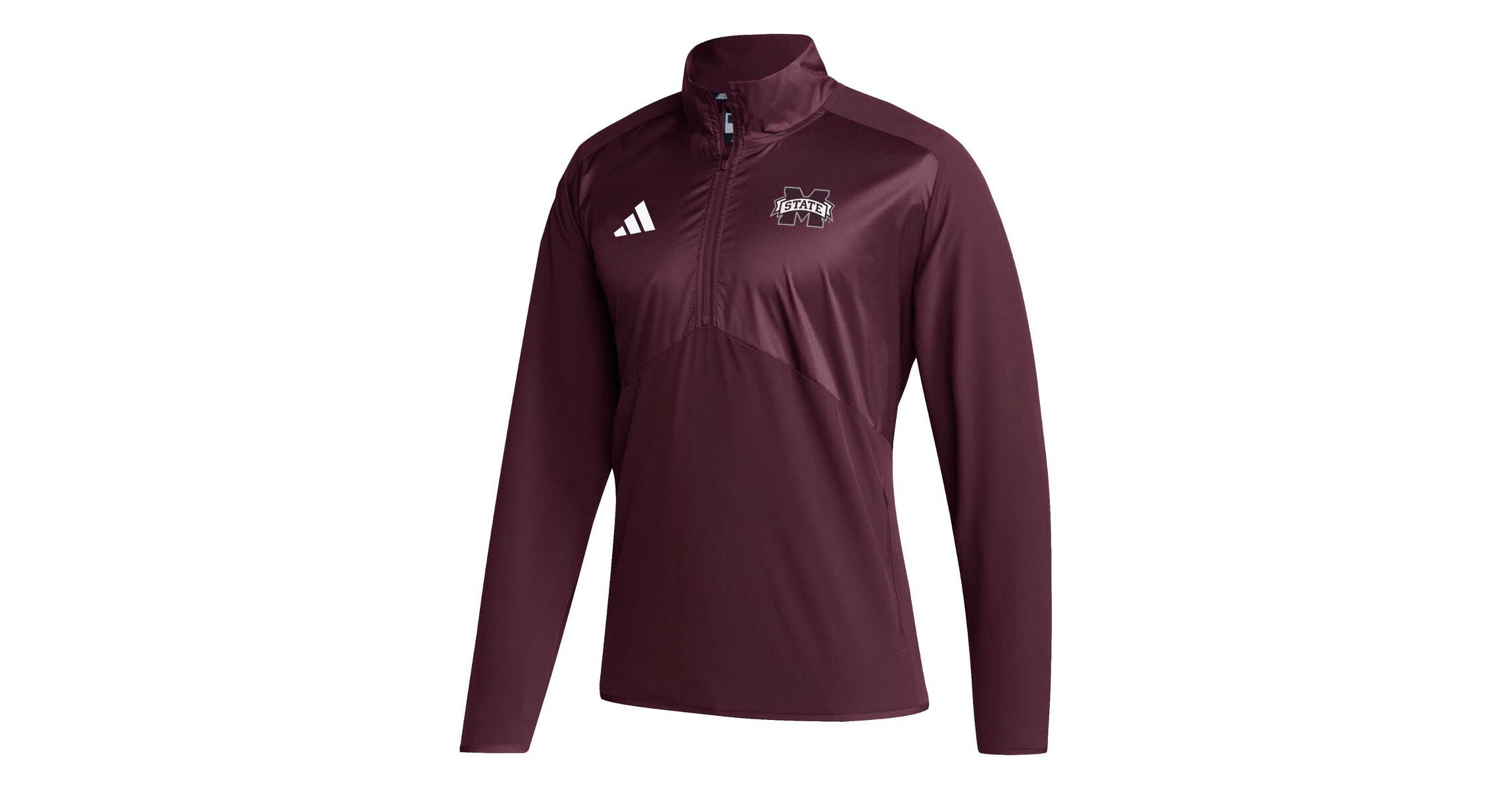 NCAA Mississippi State Bulldogs Sideline AEROREADY Raglan Sleeve Quarter-Zip Jacket