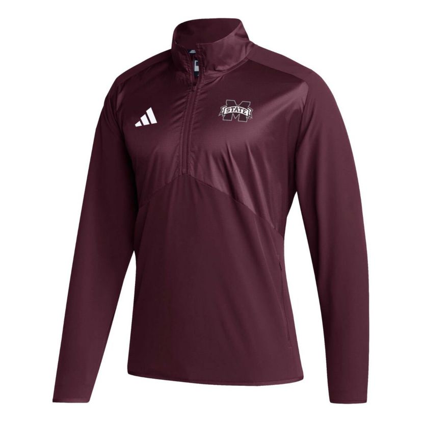 NCAA Mississippi State Bulldogs Sideline AEROREADY Raglan Sleeve Quarter-Zip Jacket