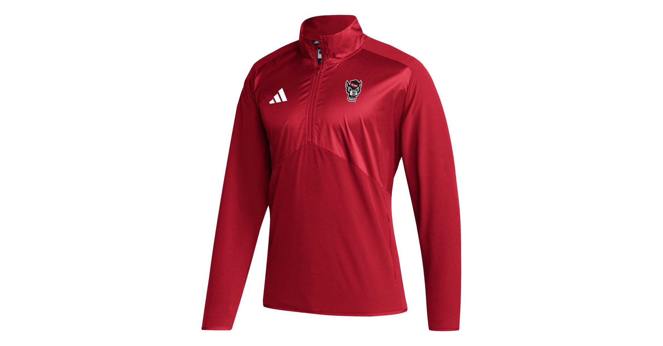 NCAA NC State Wolfpack Sideline AEROREADY Raglan Sleeve Quarter-Zip Jacket