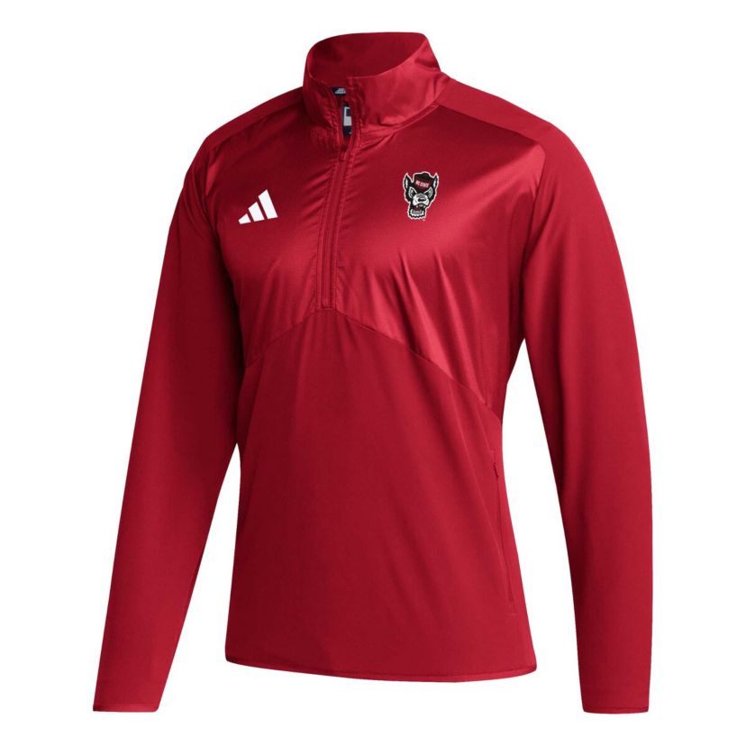 NCAA NC State Wolfpack Sideline AEROREADY Raglan Sleeve Quarter-Zip Jacket