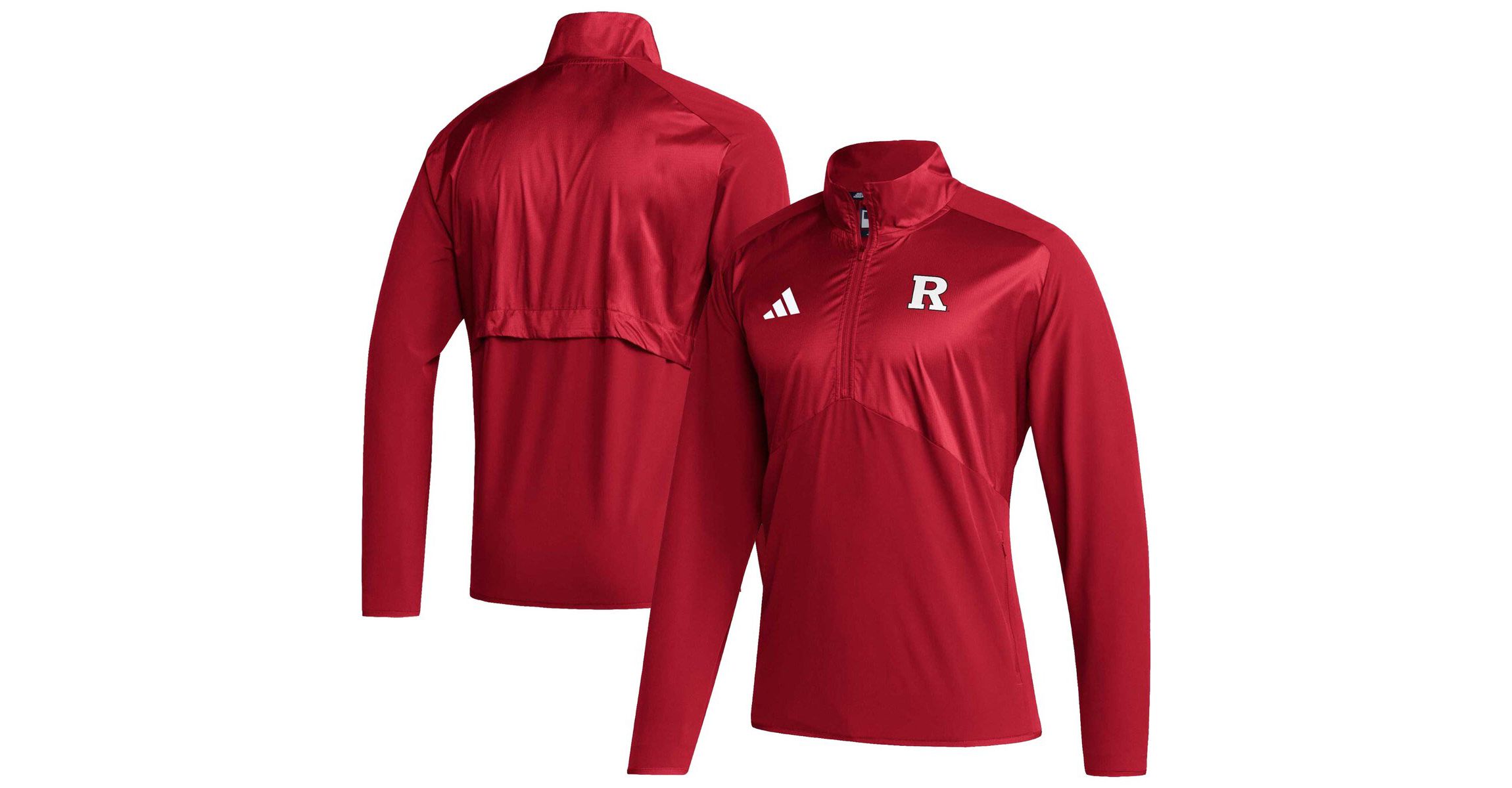 Rutgers Scarlet Knights NCAA Rutgers Knights Sideline AEROREADY Raglan Sleeve Quarter-Zip Jacket