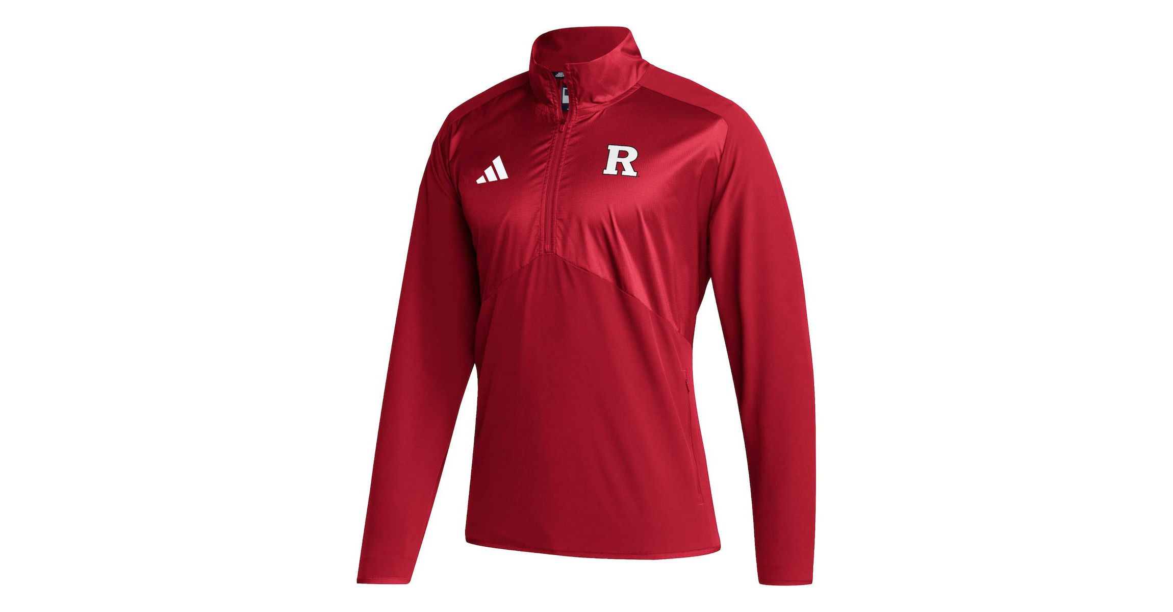 Rutgers Scarlet Knights NCAA Rutgers Knights Sideline AEROREADY Raglan Sleeve Quarter-Zip Jacket