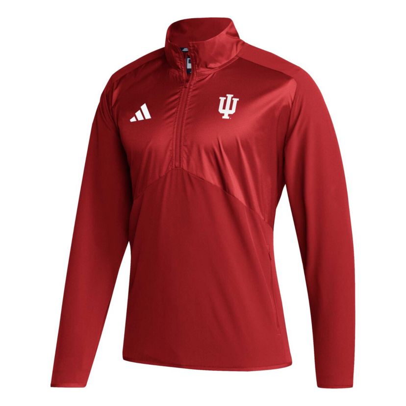 NCAA Indiana Hoosiers Sideline AEROREADY Raglan Sleeve Quarter-Zip Jacket