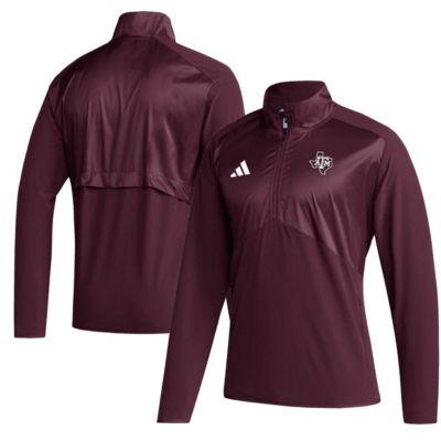 adidas Men's NCAA Texas A&M Aggies Sideline AEROREADY Raglan Sleeve Quarter-Zip Jacket, 2XL