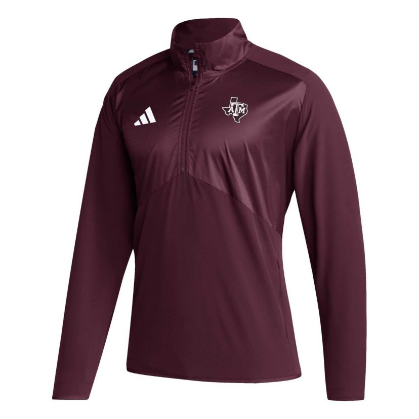 NCAA Texas A&M Aggies Sideline AEROREADY Raglan Sleeve Quarter-Zip Jacket