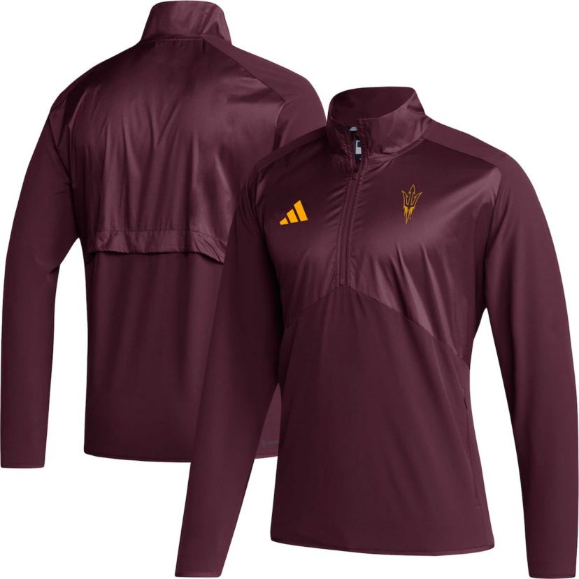 NCAA Arizona State Sun Devils Sideline AEROREADY Raglan Sleeve Quarter-Zip Jacket