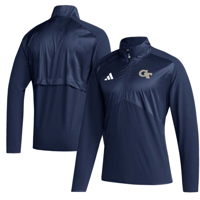 Georgia Tech Yellow Jackets NCAA Georgia Tech Jackets Sideline AEROREADY Raglan Sleeve Quarter-Zip Jacket