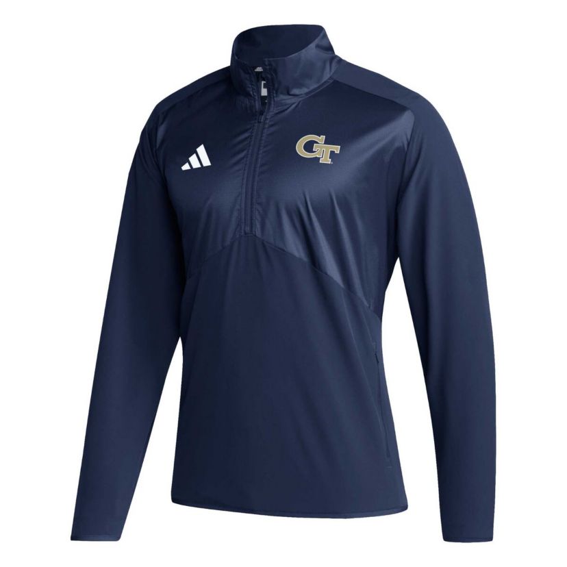 Georgia Tech Yellow Jackets NCAA Georgia Tech Jackets Sideline AEROREADY Raglan Sleeve Quarter-Zip Jacket