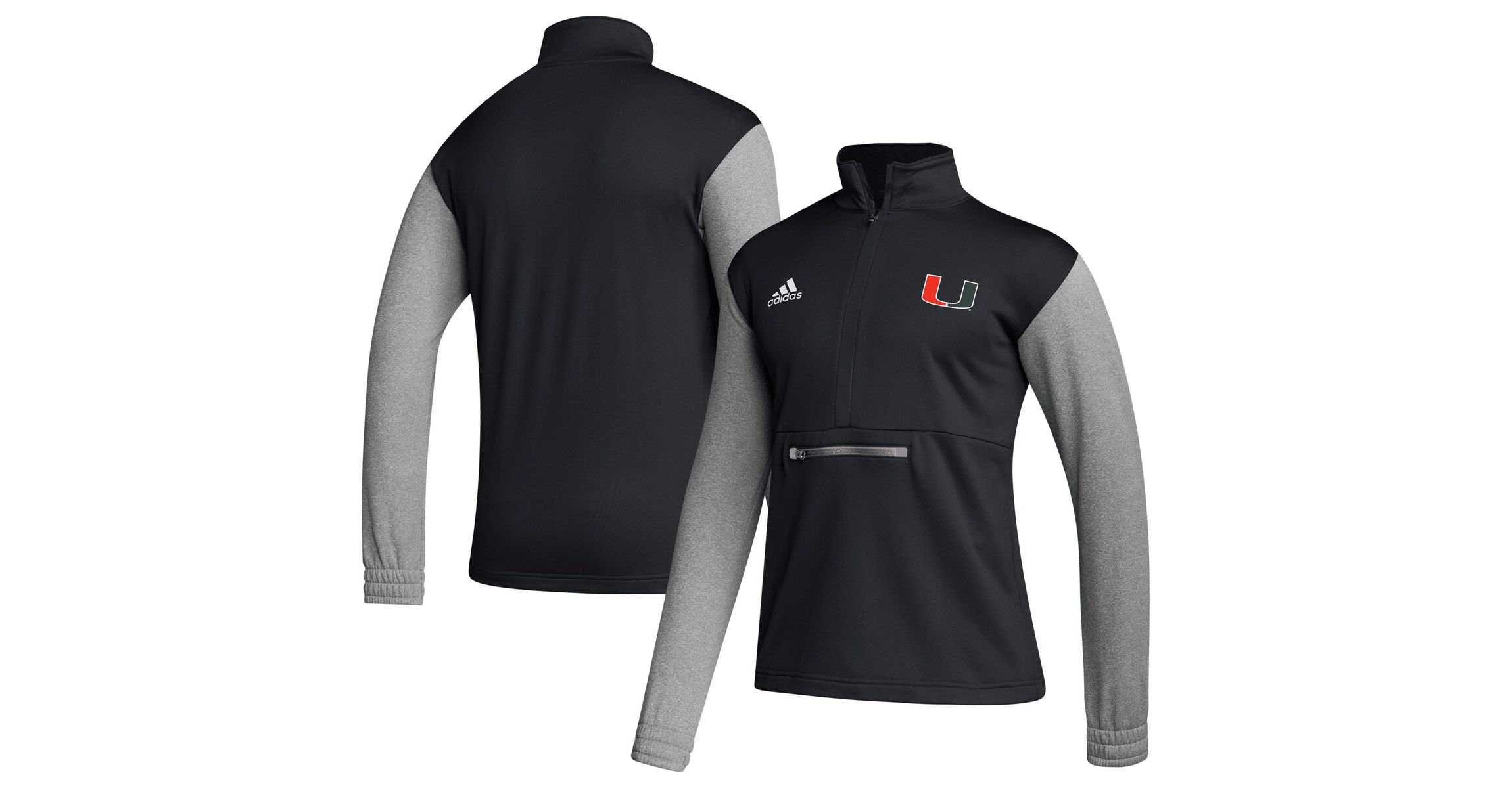Miami (FL) Hurricanes NCAA Miami Hurricanes Sideline AEROREADY Half-Zip Top