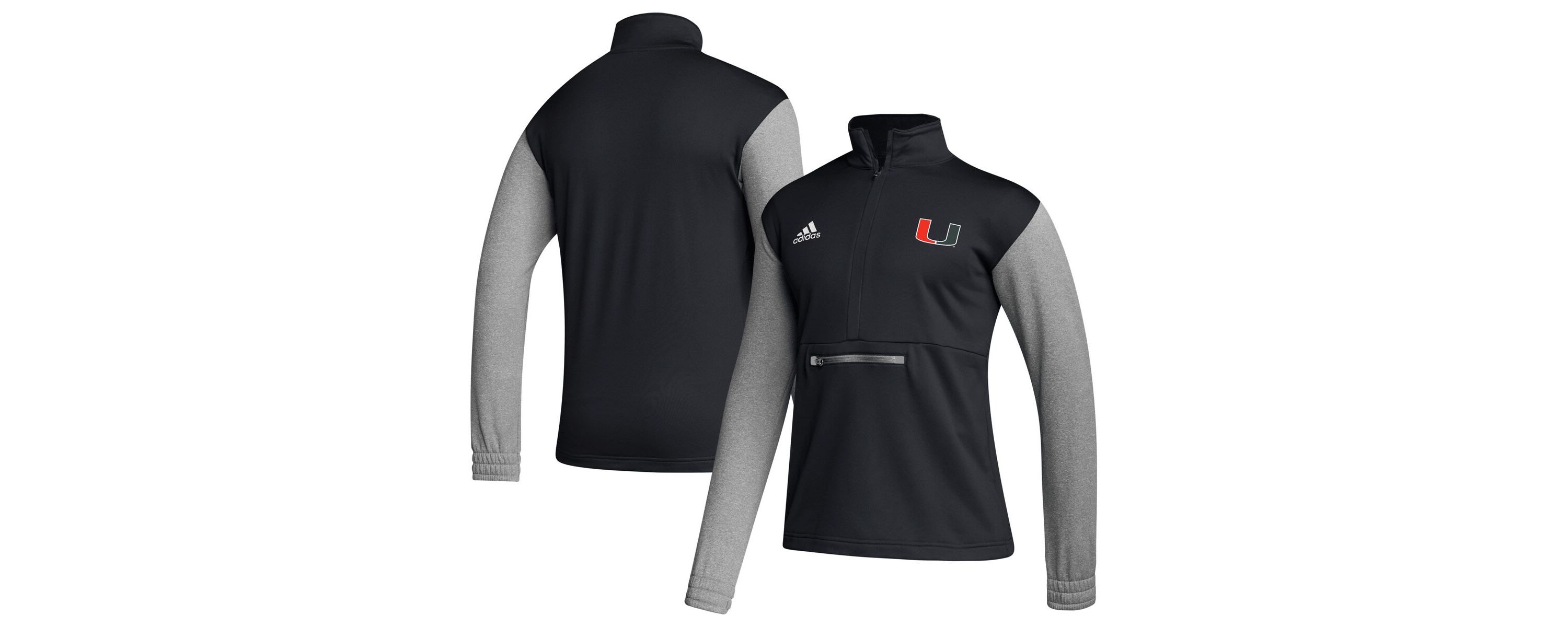 Miami (FL) Hurricanes NCAA Miami Hurricanes Sideline AEROREADY Half-Zip Top