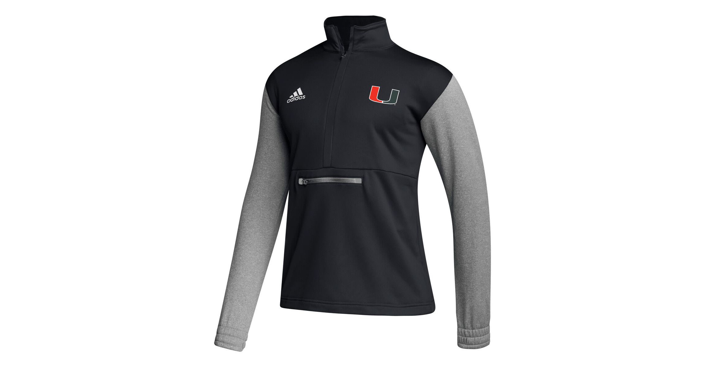 Miami (FL) Hurricanes NCAA Miami Hurricanes Sideline AEROREADY Half-Zip Top