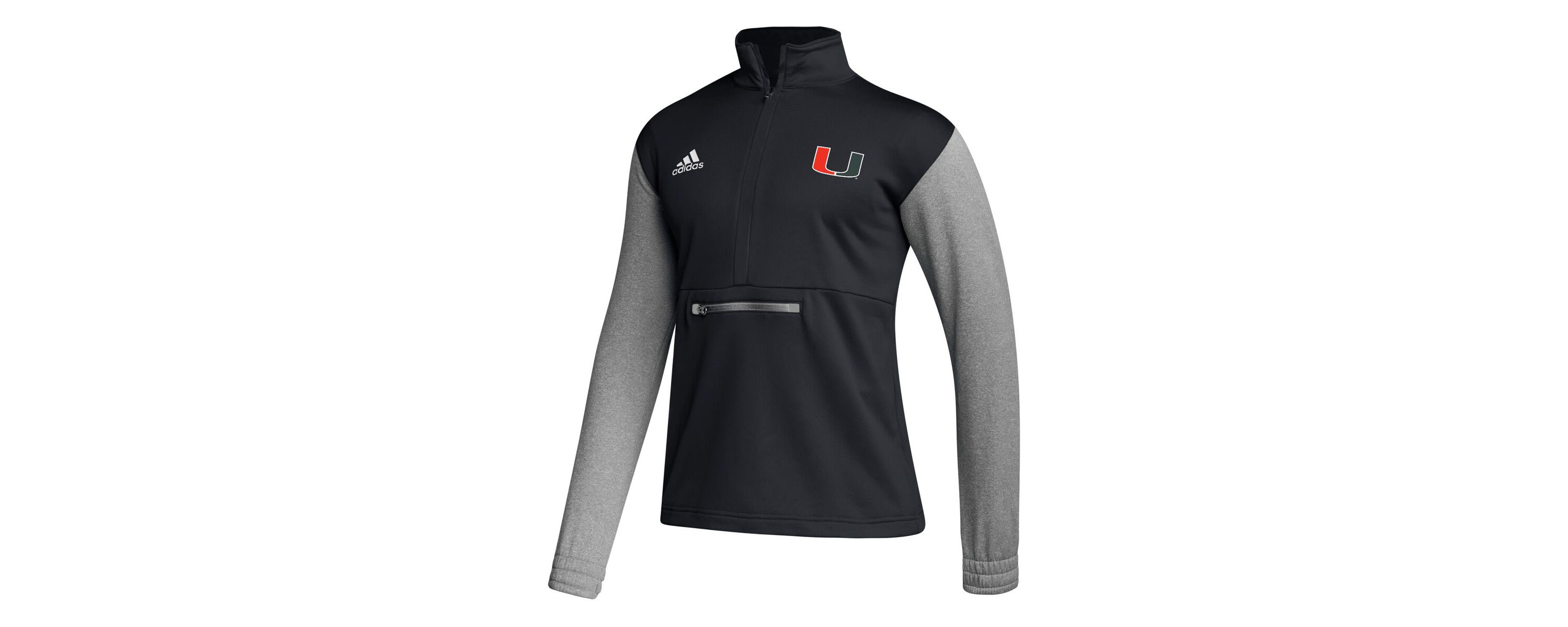Miami (FL) Hurricanes NCAA Miami Hurricanes Sideline AEROREADY Half-Zip Top