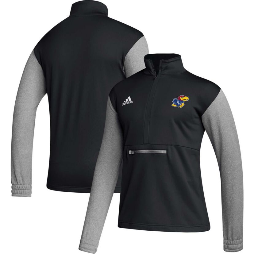 NCAA Kansas Jayhawks Sideline AEROREADY Half-Zip Top