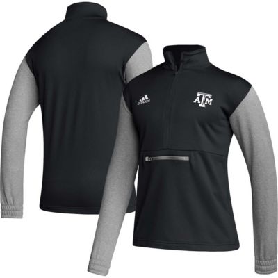 adidas Men's NCAA Texas A&M Aggies Sideline AEROREADY Half-Zip Top, Black, Medium
