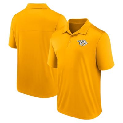 Men's NHL Fanatics Nashville Predators Left Side Block Polo, Gold, Medium