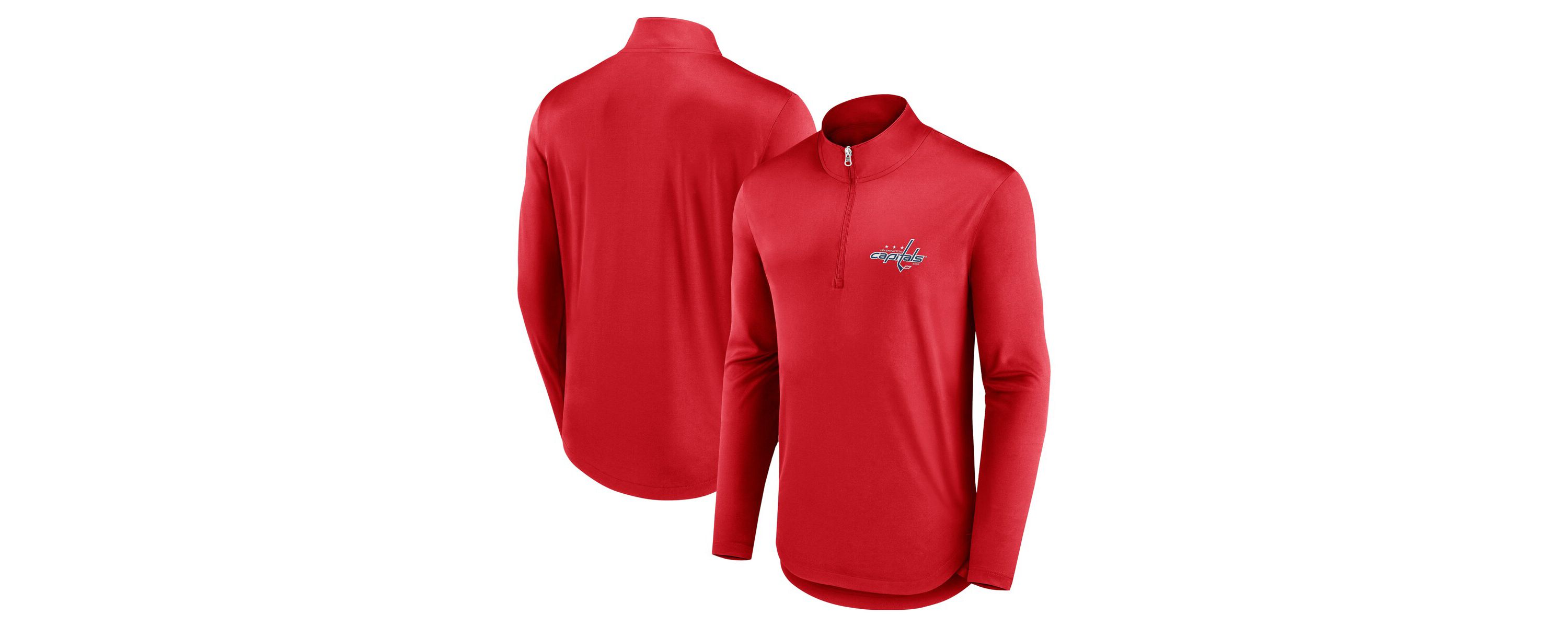 NHL Fanatics Washington Capitals Mock Neck Quarter-Zip Top