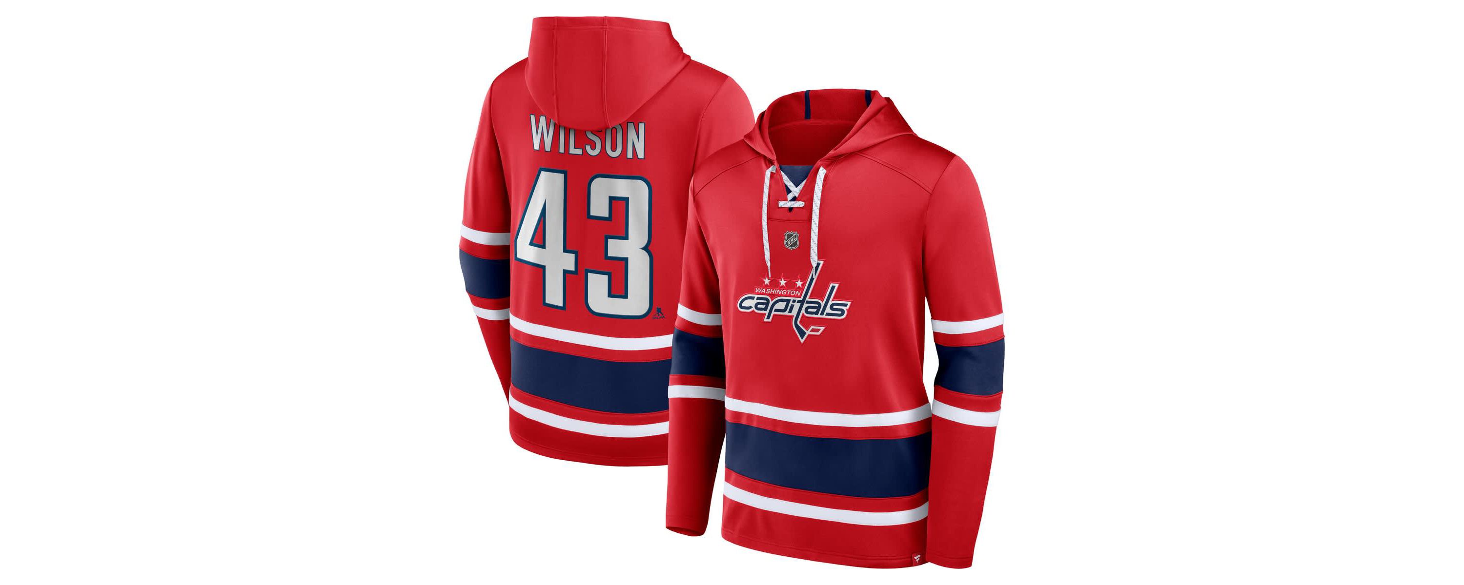 NHL Fanatics Tom Washington Capitals Name & Number Lace-Up Pullover Hoodie