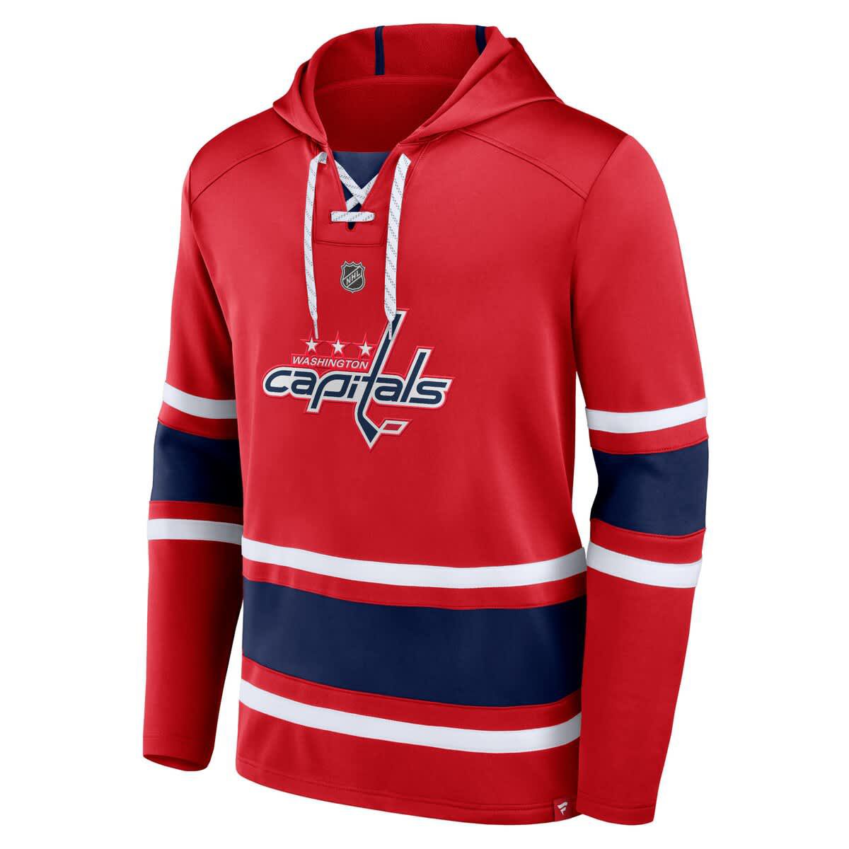 NHL Fanatics Tom Washington Capitals Name & Number Lace-Up Pullover Hoodie
