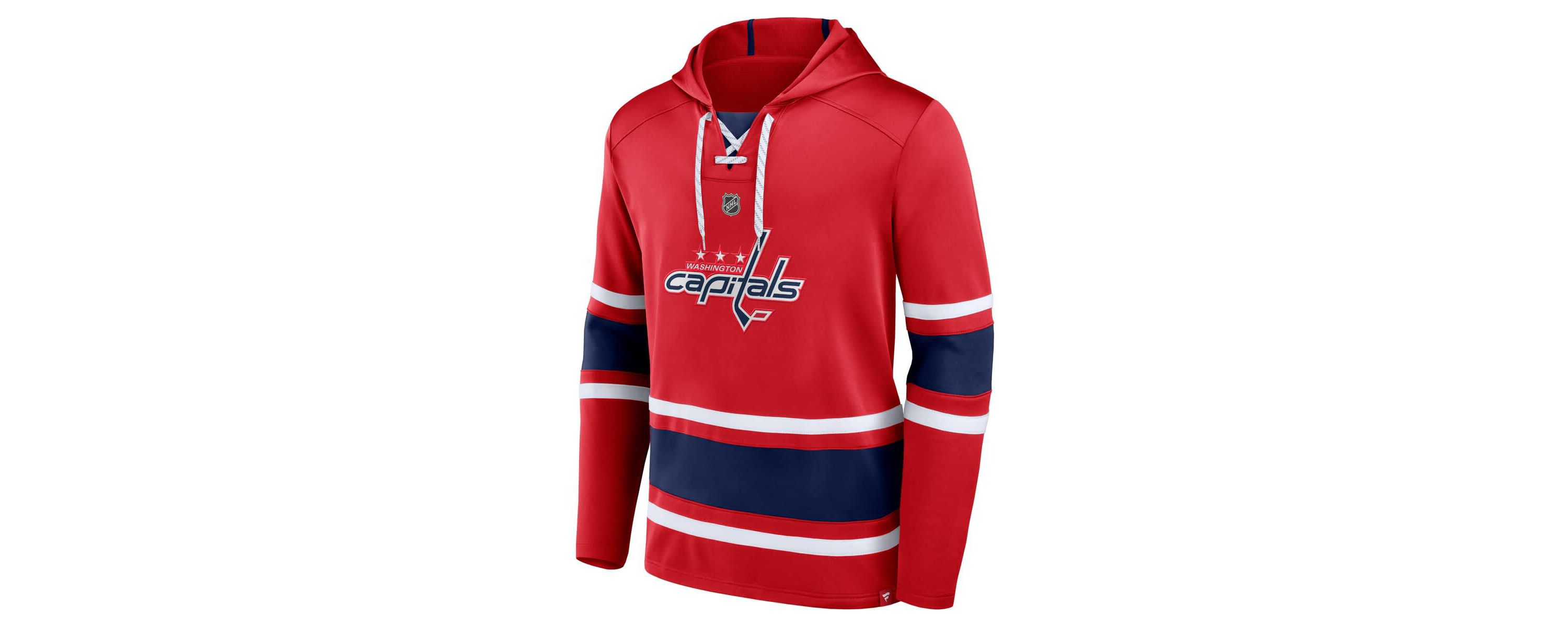NHL Fanatics Tom Washington Capitals Name & Number Lace-Up Pullover Hoodie