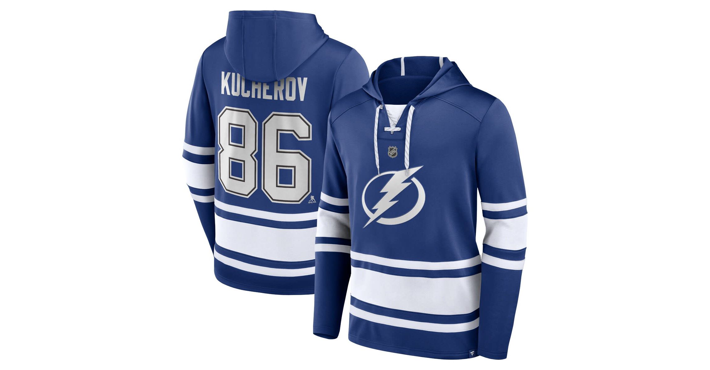 NHL Fanatics Nikita Kucherov Tampa Bay Lightning Name & Number Lace-Up Pullover Hoodie