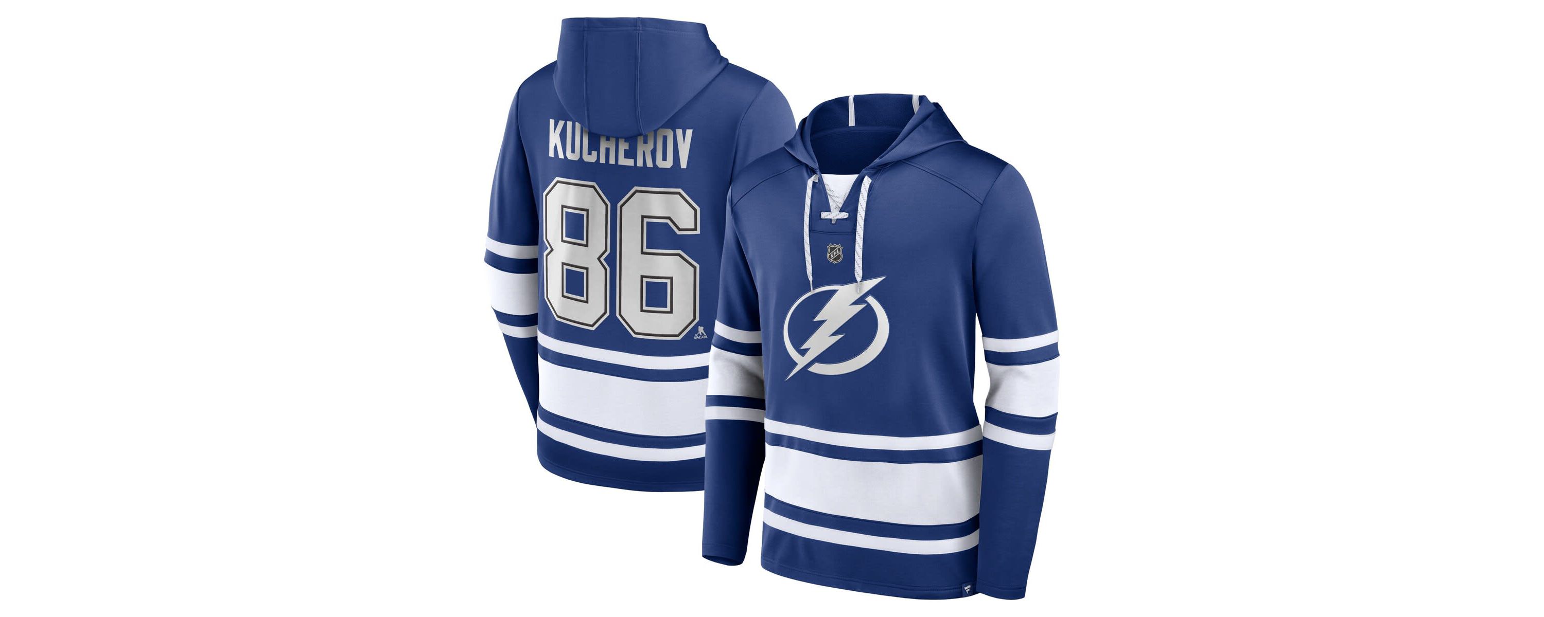 NHL Fanatics Nikita Kucherov Tampa Bay Lightning Name & Number Lace-Up Pullover Hoodie