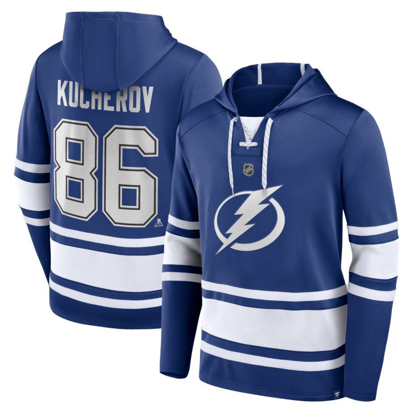 NHL Fanatics Nikita Kucherov Tampa Bay Lightning Name & Number Lace-Up Pullover Hoodie