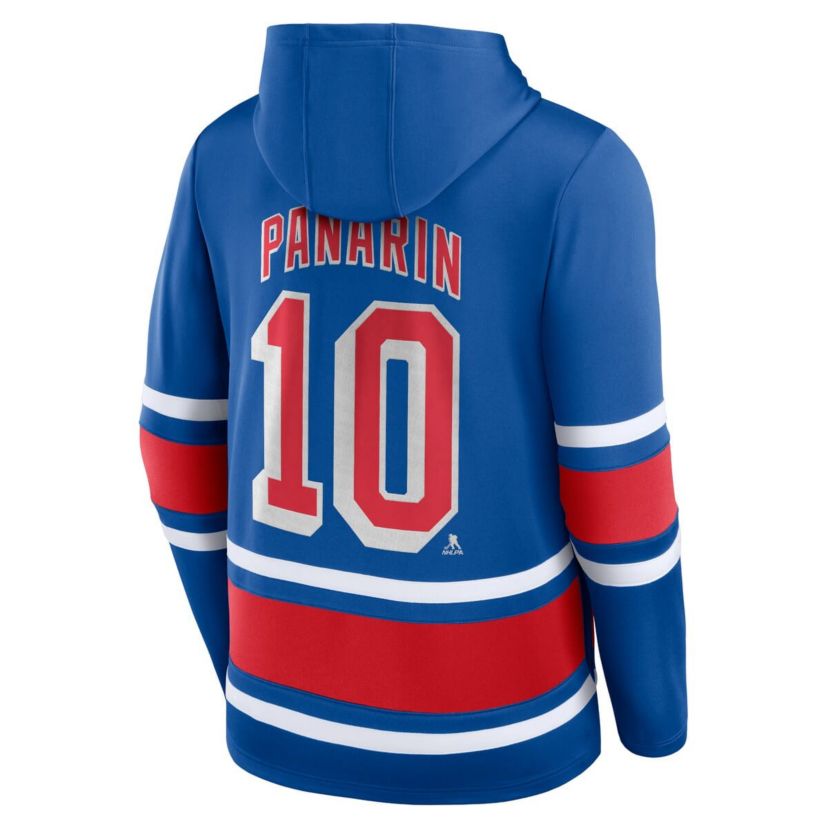 NHL Fanatics Artemi Panarin New York Rangers Name & Number Lace-Up Pullover Hoodie