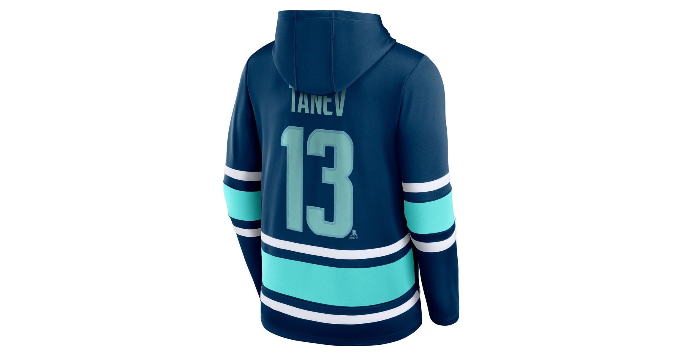 NHL Fanatics Brandon Tanev Deep Sea Seattle Kraken Name & Number Lace-Up Pullover Hoodie