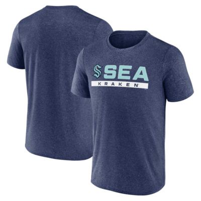 Men's NHL Fanatics Deep Sea Seattle Kraken Playmaker T-Shirt, Navy Blue, Medium