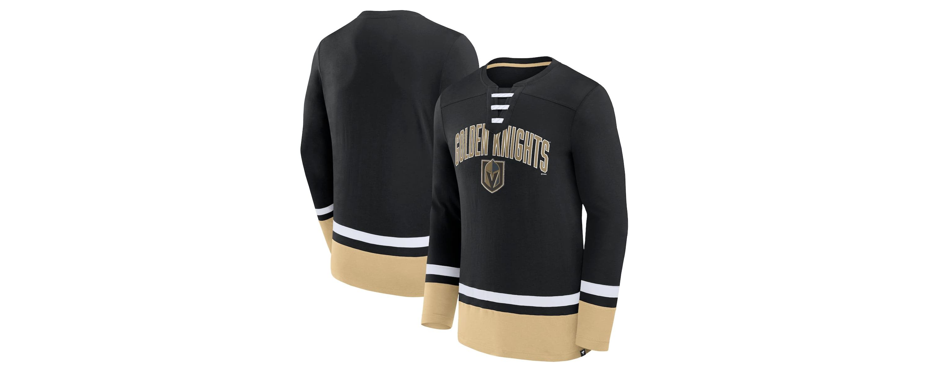 NHL Fanatics Vegas Golden Knights Back Pass Lace-Up Long Sleeve T-Shirt