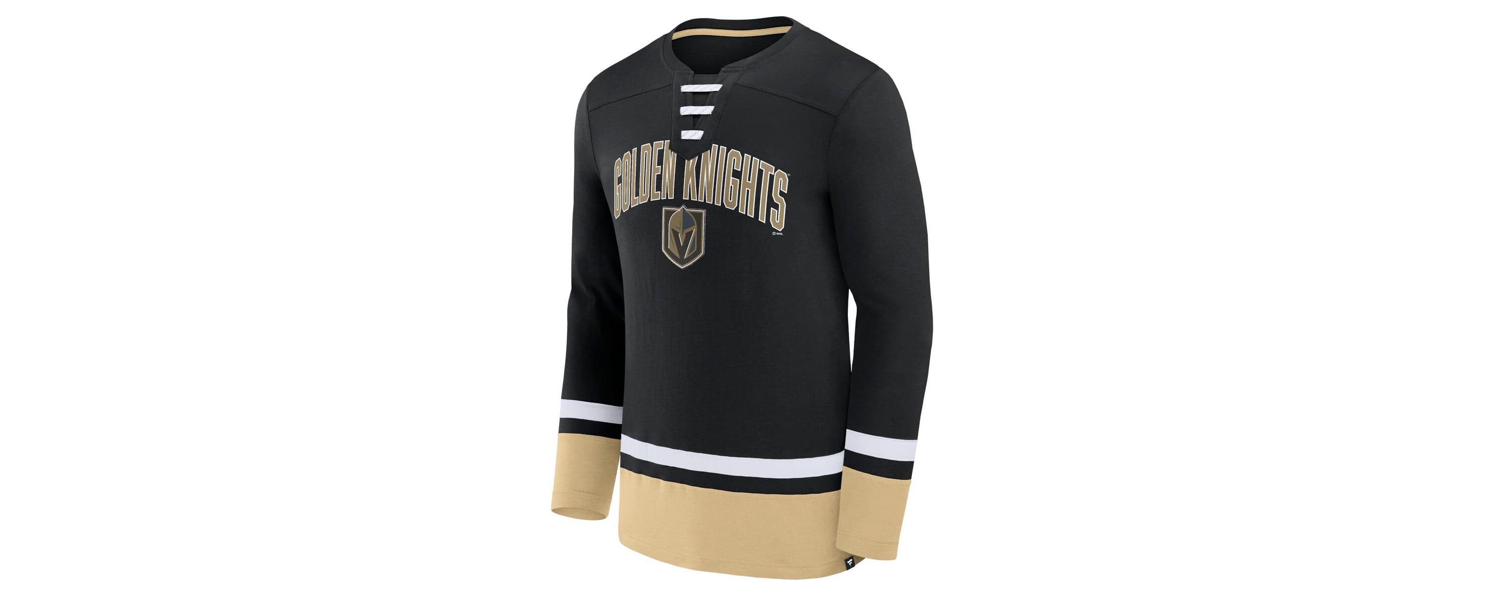 NHL Fanatics Vegas Golden Knights Back Pass Lace-Up Long Sleeve T-Shirt