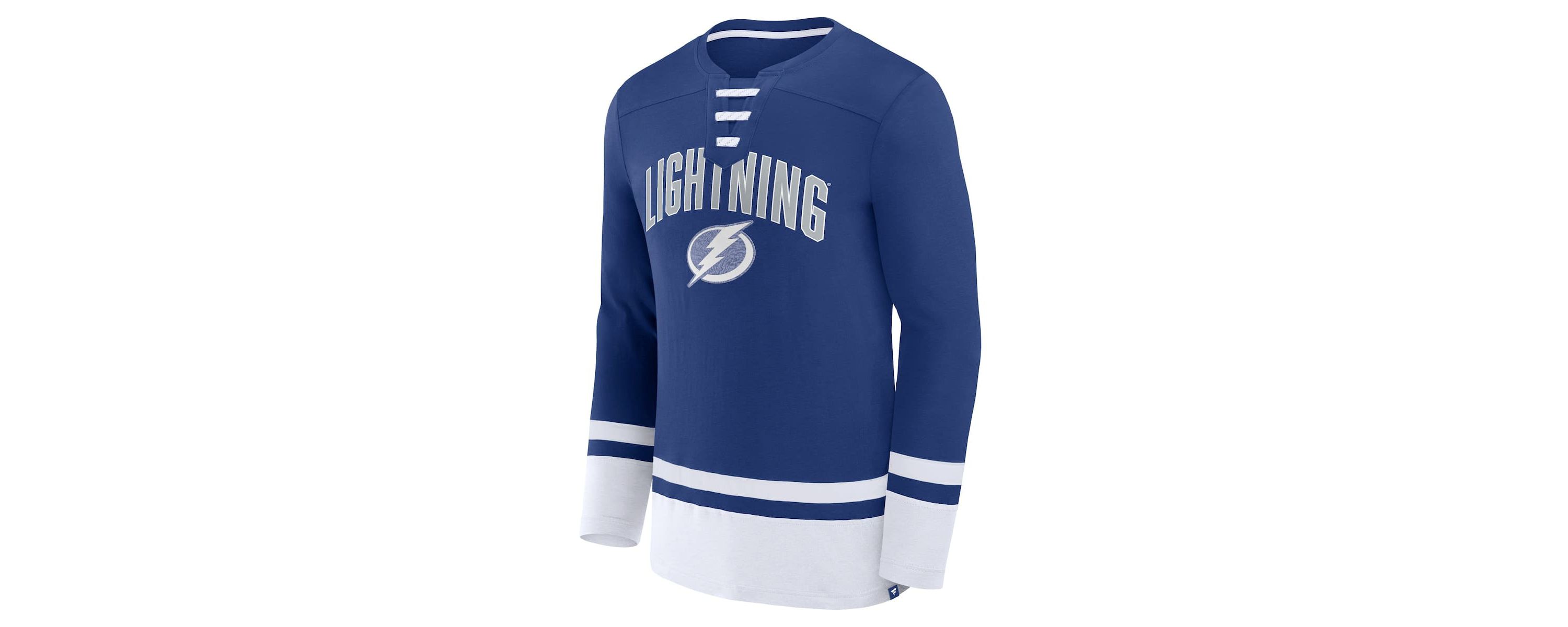 NHL Fanatics Tampa Bay Lightning Back Pass Lace-Up Long Sleeve T-Shirt