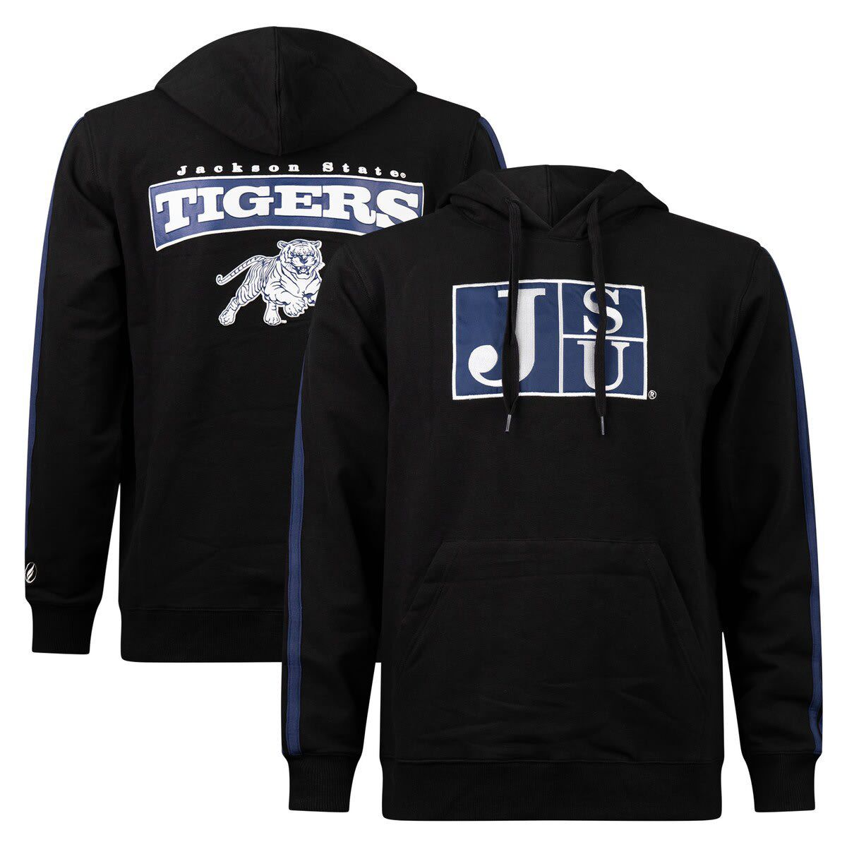 NCAA Jackson State Tigers Striped Oversized Print Pullover Hoodie