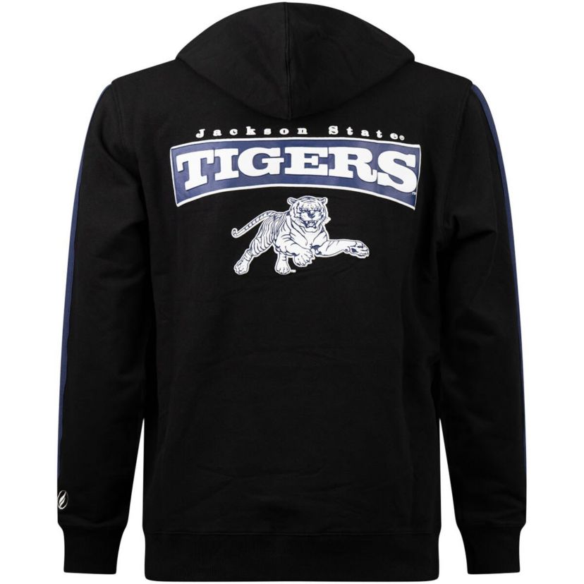 NCAA Jackson State Tigers Striped Oversized Print Pullover Hoodie