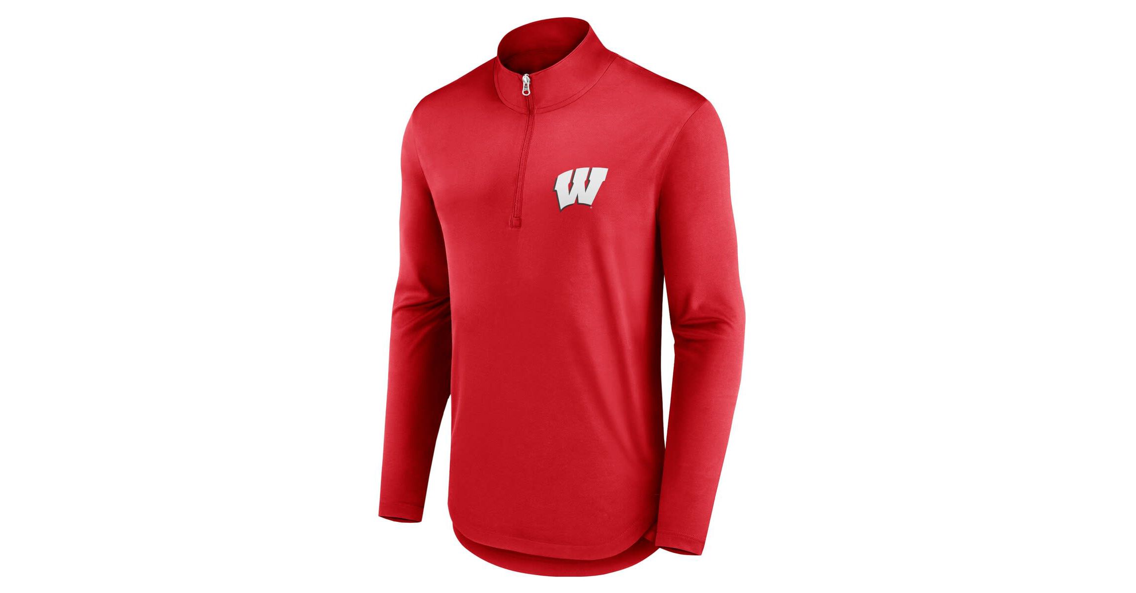 NCAA Fanatics Wisconsin Badgers Quarterback Mock Neck Quarter-Zip Top
