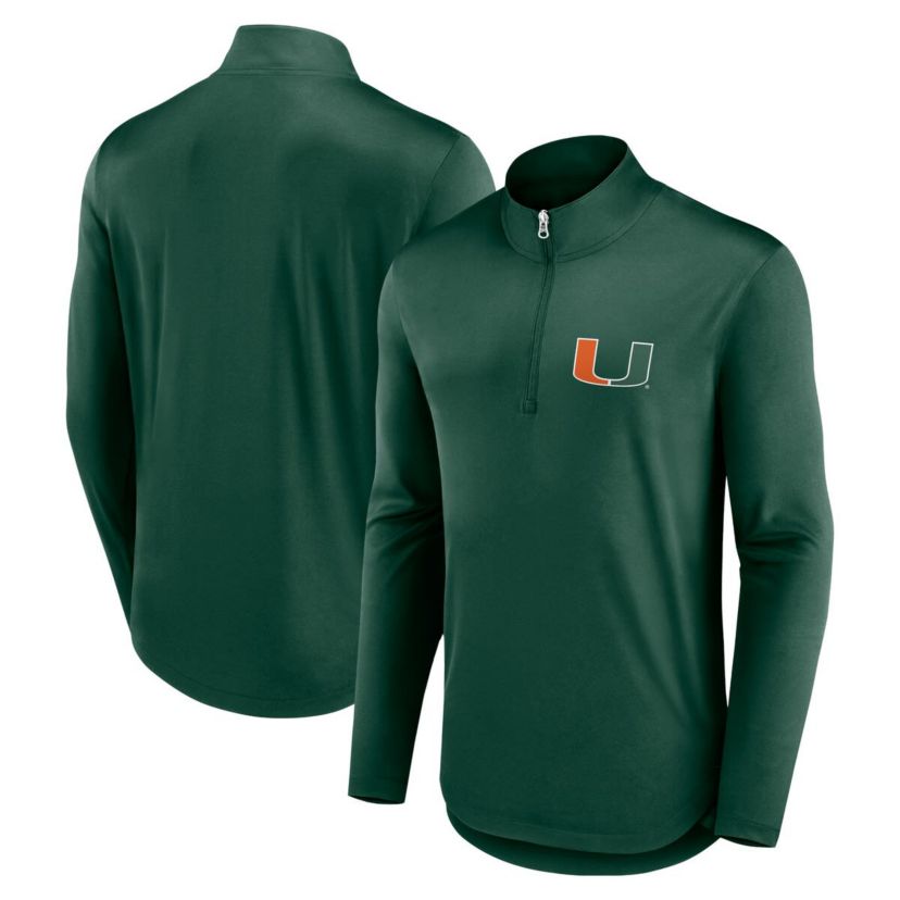 Miami (FL) Hurricanes NCAA Fanatics Miami Hurricanes Quarterback Mock Neck Quarter-Zip Top