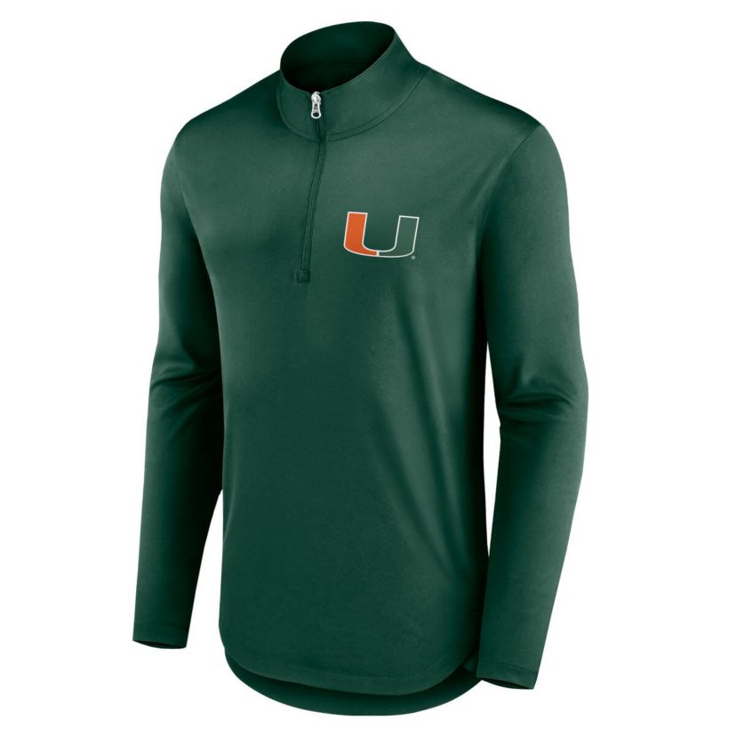 Miami (FL) Hurricanes NCAA Fanatics Miami Hurricanes Quarterback Mock Neck Quarter-Zip Top