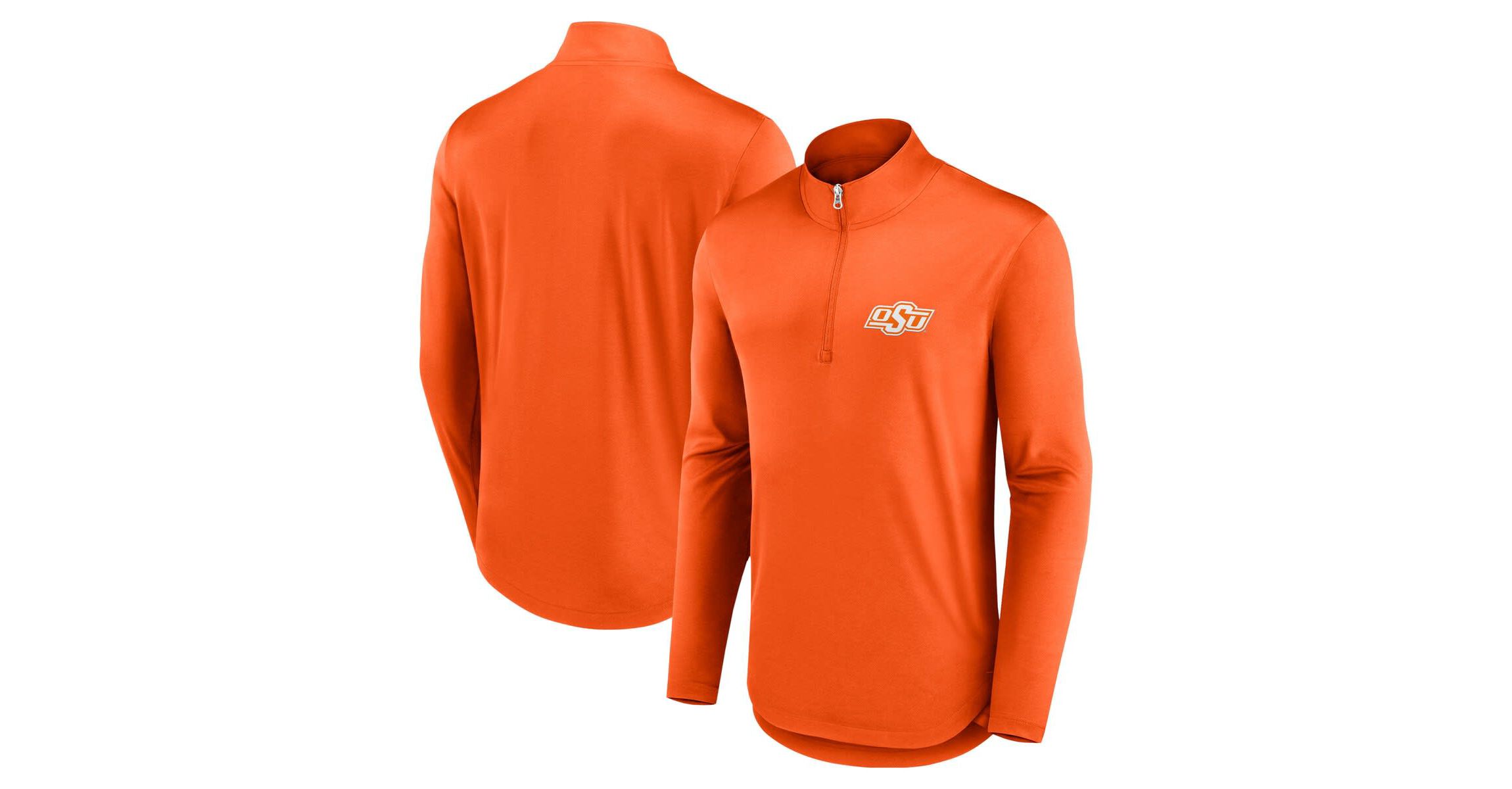 NCAA Fanatics Oklahoma State Cowboys Quarterback Mock Neck Quarter-Zip Top