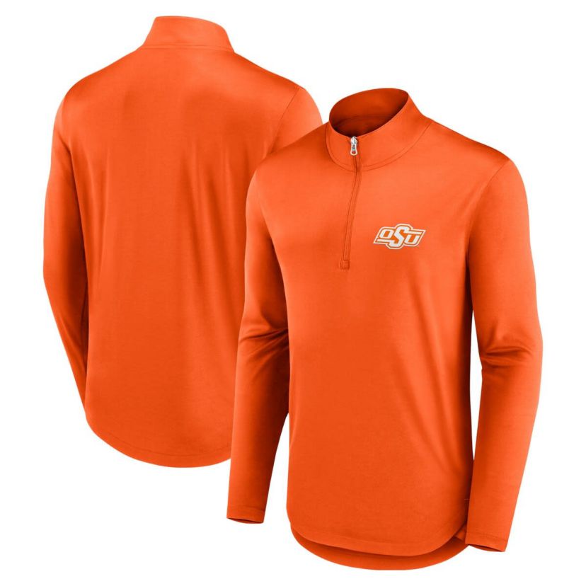 NCAA Fanatics Oklahoma State Cowboys Quarterback Mock Neck Quarter-Zip Top