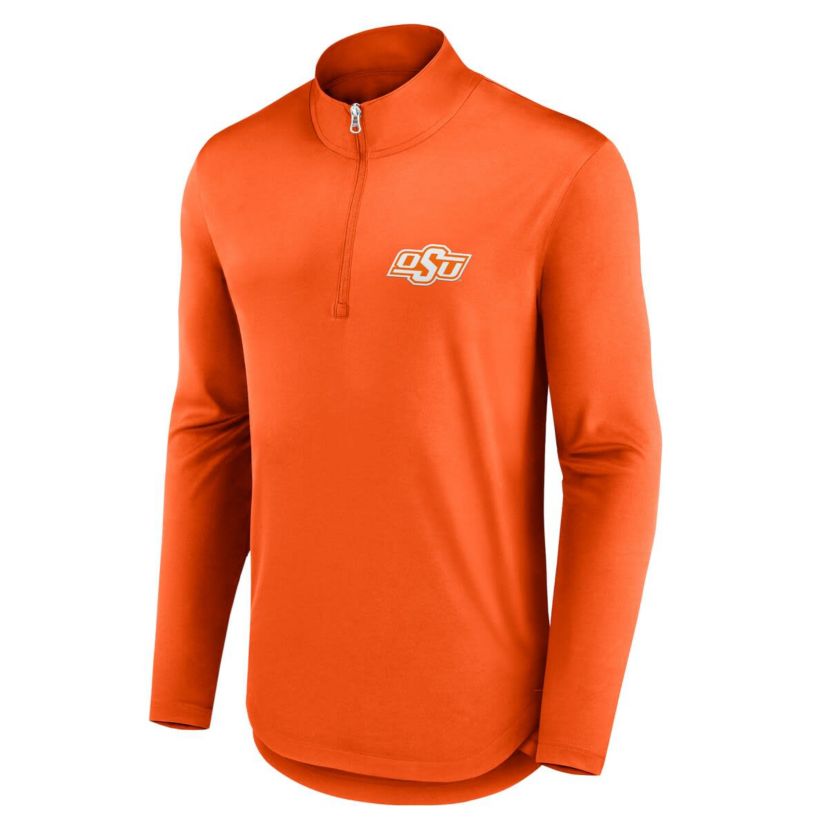 NCAA Fanatics Oklahoma State Cowboys Quarterback Mock Neck Quarter-Zip Top