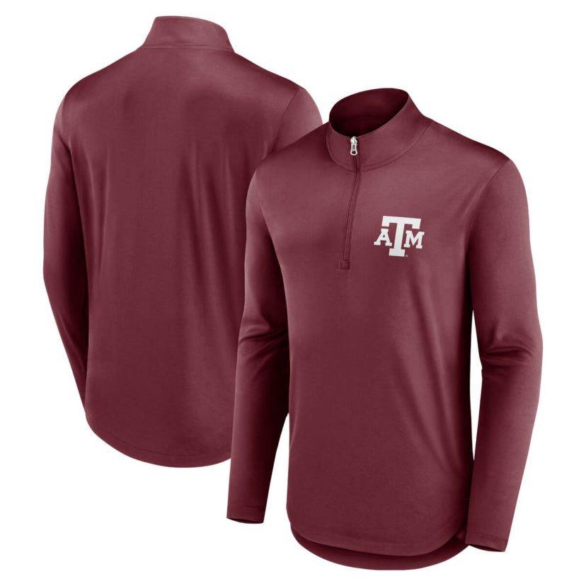 NCAA Fanatics Texas A&M Aggies Quarterback Mock Neck Quarter-Zip Top